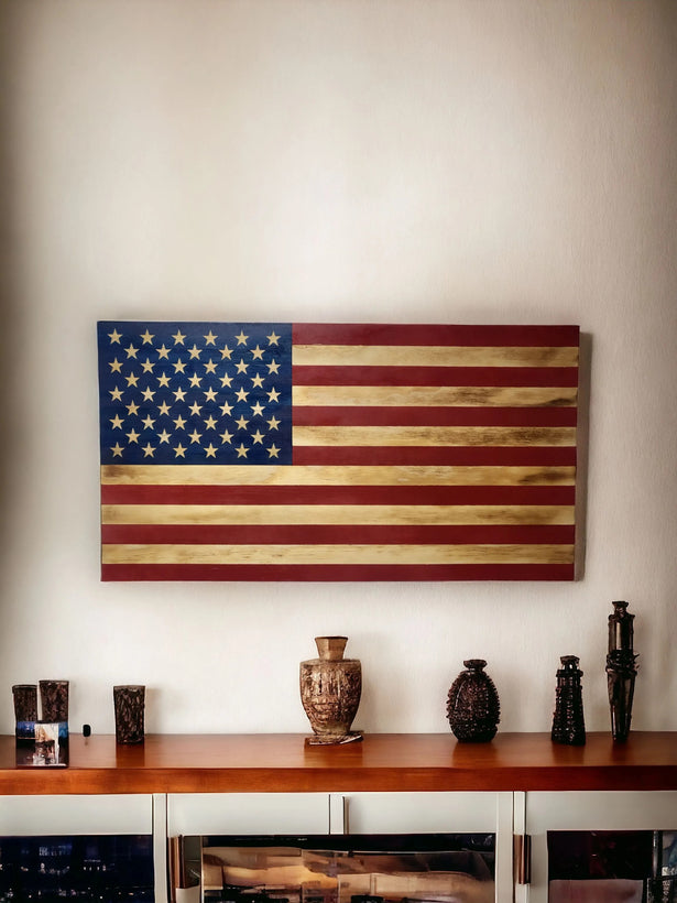 Traditional American Wood Flag Collection