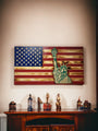 Lady Liberty American Wood Flag