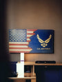 Tattered US Air Force American Wood Flag